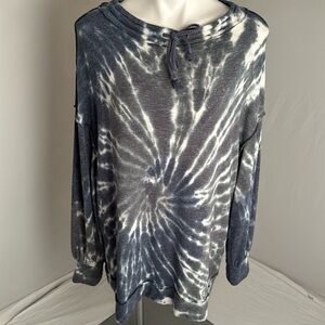 Free People Best Catch multicolor blue green tie dye soft oversized pullover S